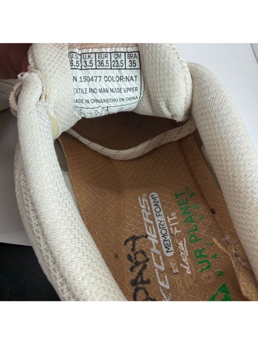 Skechers Womens Edgeride Sneakers Beige Gold Memory Foam Size 6.5 Lightweight - Picture 6 of 7
